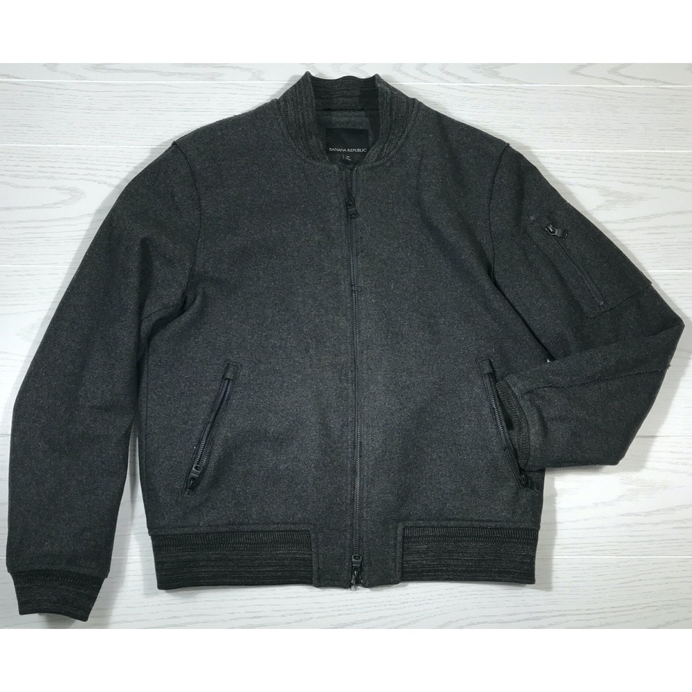 Banana Republic Italian Fabric Wool Blend Bomber Jacket Mario Bellucci Men M